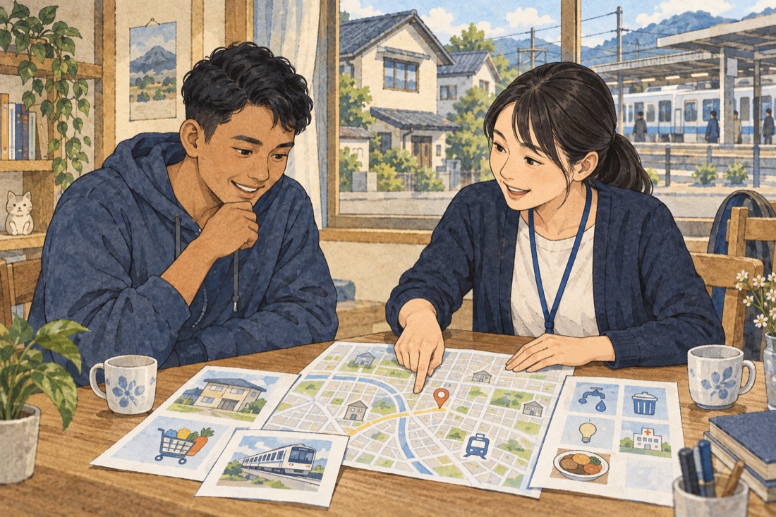 登録支援機関の支援のイラスト